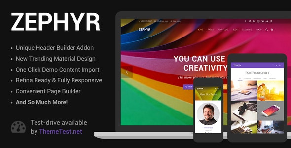 Zephyr v8.35.2 – WordPress 材料设计主题插图