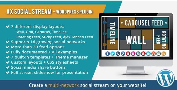 AX Social Stream v3.9.14(已汉化) – WordPress社交流插件