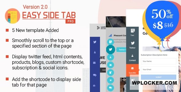 Easy Side Tab Pro v2.0.56-适用于WordPress的响应式浮动选项卡插件插图