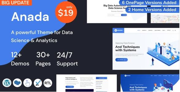 Anada v1.3.6 – WordPress数据科学和分析Saas主题插图