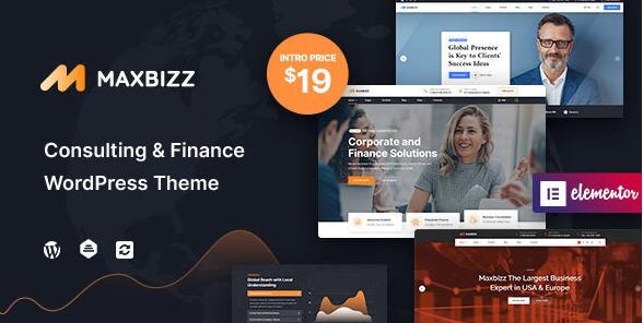 Maxbizz v1.2.3.14破解版– WordPress咨询和财务主题插图