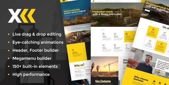 Samatex v3.9破解版 – WordPress工业主题插图