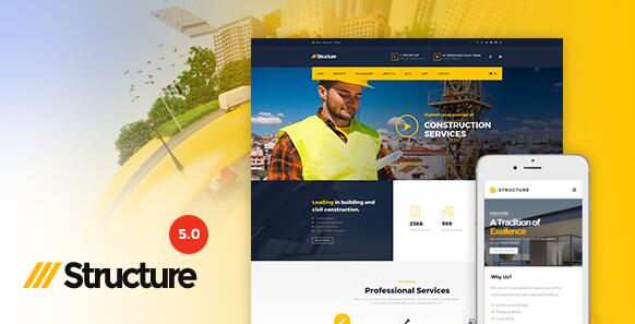 Structure v7.1.8 –  WordPress建筑公司主题插图