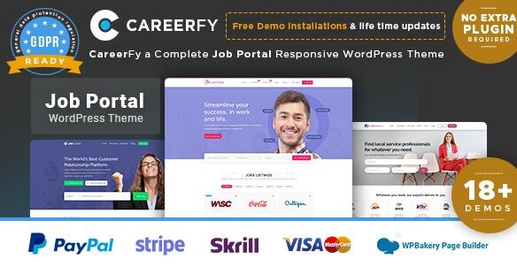 Careerfy v9.3.2（已汉化） –  WordPress工作委员会主题插图