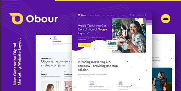 Obour v1.0.0 –数字营销公司WordPress主题插图