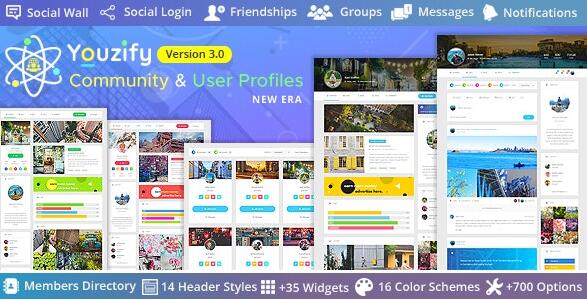 Youzify v3.5.8内置激活版（已汉化）+插件– Buddypress社区和WordPress用户配置文件插件插图