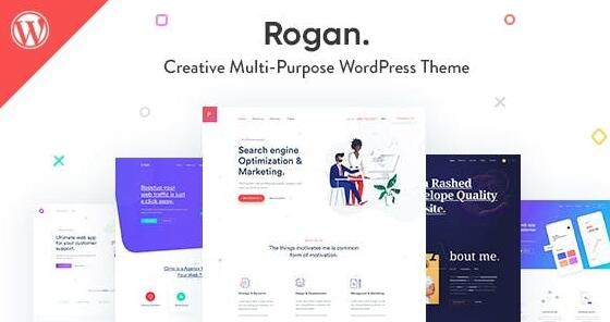 Rogan v1.7.5 –适用于代理商，Saas，产品组合的创意多用途WordPress主题插图