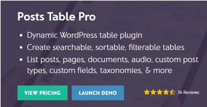 Barn2 Media Posts Table Pro v3.3.5破解版(已汉化) – WordPress表格插件