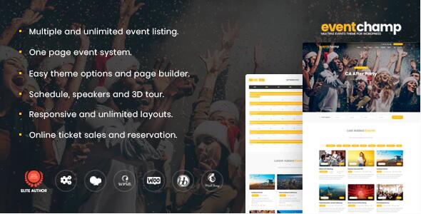 Event Champ v2.0.7 – WordPress会议主题