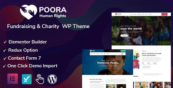 Poora v1.0破解版 – WordPress慈善与公益主题