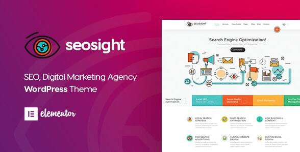 Seosight v5.40 –数字营销机构WordPress主题插图
