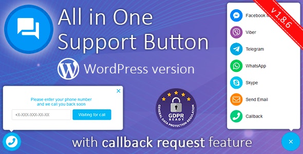 All in One Support Button v2.2.7免激活版（已汉化） – WordPress按钮插件插图