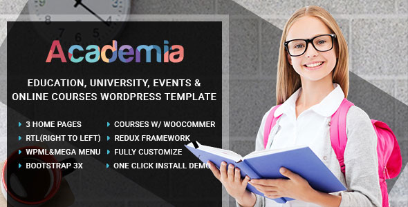 Academia v3.9 – WordPress教育中心主题插图