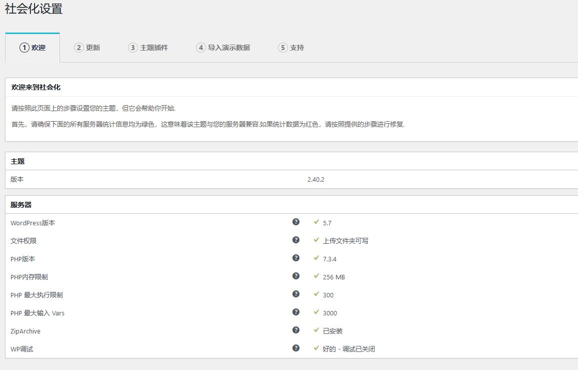 socialize主题安装设置教程插图
