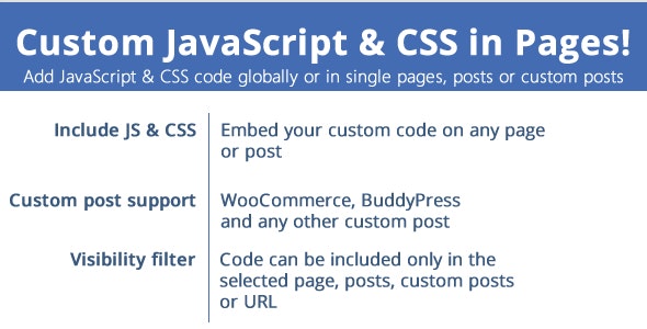 Custom JavaScript & CSS in Pages! v3.7 – WordPressJavaScript和CSS自定义插件插图