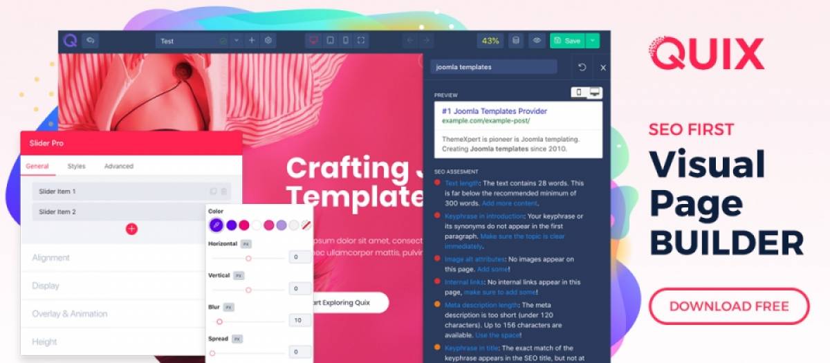 Quix Pagebuilder Pro v2.7.4破解版 – Joomla高级内容构建器插件插图