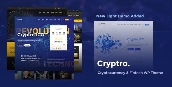 Cryptro v1.5.0 – WordPress加密货币，区块链，比特币和金融技术主题