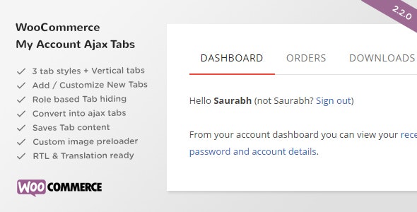 SS WooCommerce Myaccount Ajax Tabs v2.8.0插图
