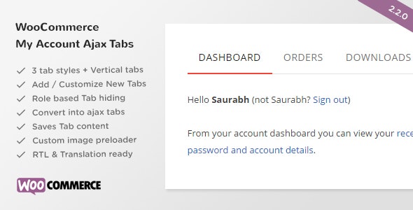 SS WooCommerce Myaccount Ajax Tabs v2.7.0插图