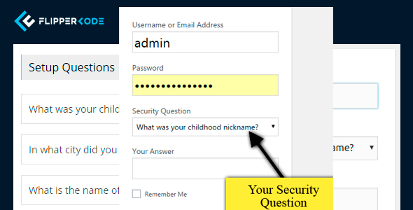 WP Security Questions Pro v3.0.5 – WordPress登录问题保护插件插图