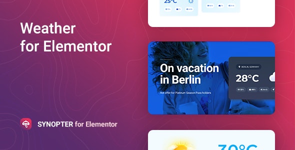 Synopter v1.1.10 – Elementor天气预报插件插图
