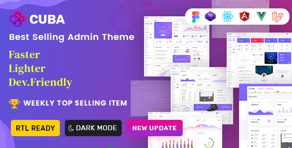 Cuba – Bootstrap 4 & 5 HTML, React, Angular 12, VueJS & Laravel Admin Dashboard Template v10.2插图