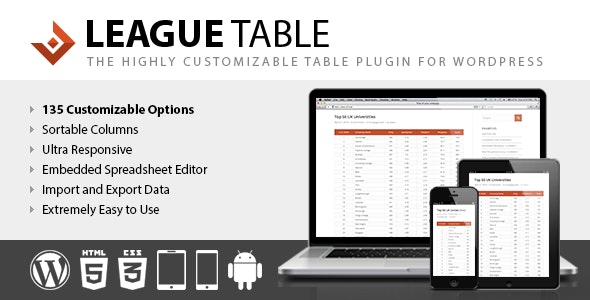 League Table v2.25 – WordPress排行榜插件