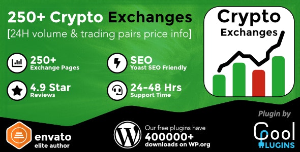 Cryptocurrency Exchanges List Pro v2.9.1 – WordPress 加密货币交易所插件