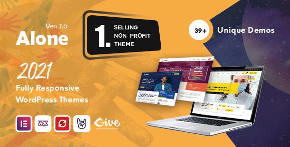 Alone v7.8破解版 – 慈善多用途非盈利 WordPress 主题插图