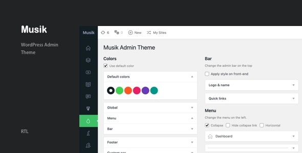 Musik v3.2 – WordPress 管理主题插图