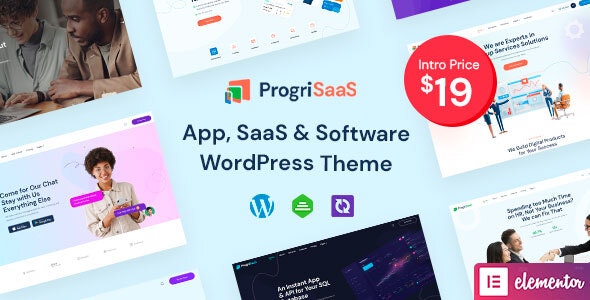 ProgriSaaS v1.0（已汉化） – 创意登陆页面 WordPress 主题插图