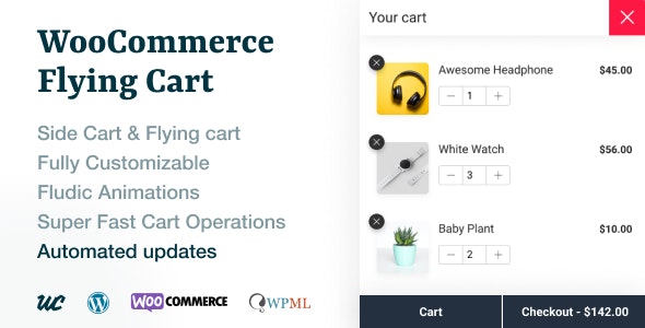 WooCommerce Flying Cart v1.6.1破解版（已汉化） – WooCommerce 浮动购物车插件插图