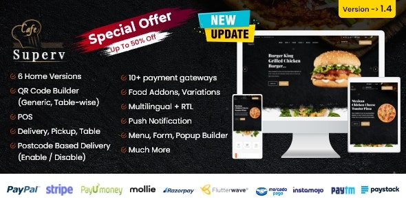 Superv v3.0 – 带有二维码菜单的餐厅网站管理