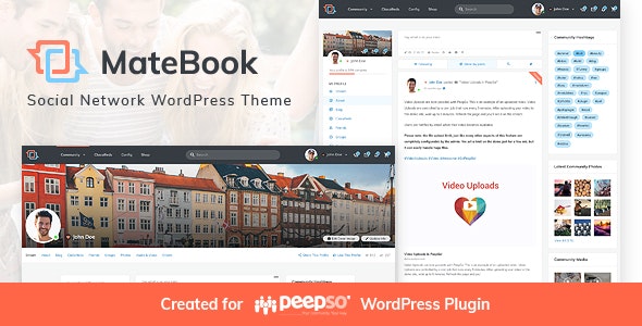 Matebook v1.2 – 社交网络 WordPress 主题插图