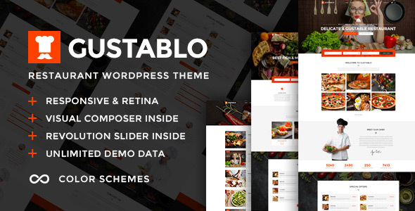 Gustablo v1.22 – 餐厅和咖啡馆响应式 WordPress 主题插图