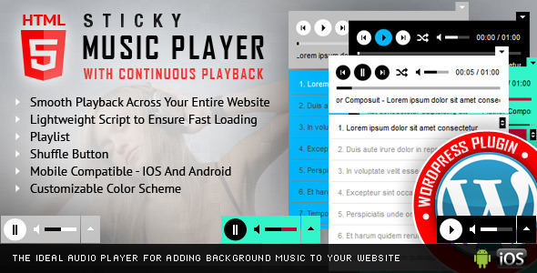 Sticky HTML5 Music Player v3.1.4（已汉化） – WordPress音频播放器插件插图