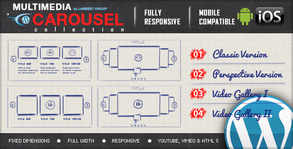 Multimedia Responsive Carousel v2.4 – WordPress 视频库或音频库含插件插图