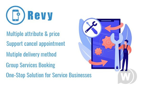 Revy v2.1（已汉化） – 用于维修和维护业务的 WordPress 预订系统插图