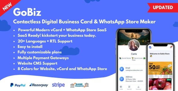 GoBiz v8.1.0破解版 – 数字名片 + WhatsApp Store Maker | SaaS | 电子名片生成器插图