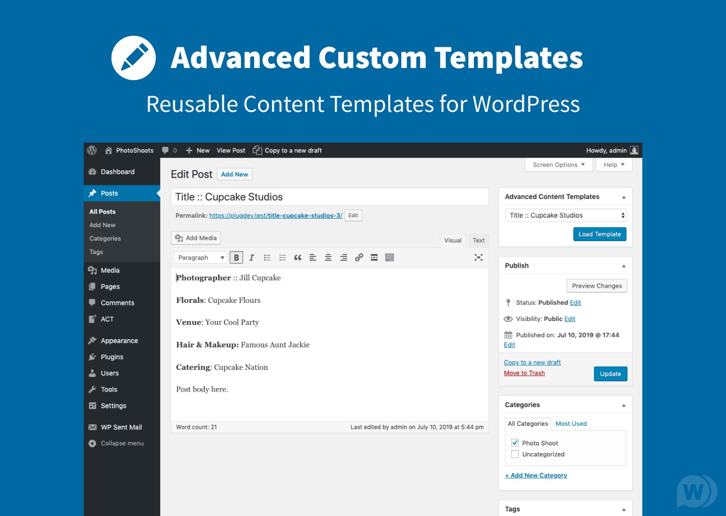 Advanced Content Templates v2.2.2（已汉化） - WordPress内容模板插件插图