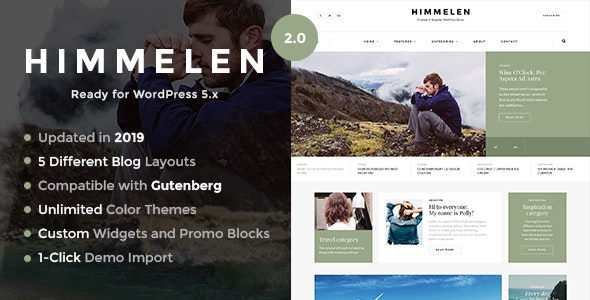 Himmelen v2.2（已汉化） – 个人最小的 WordPress 博客主题插图
