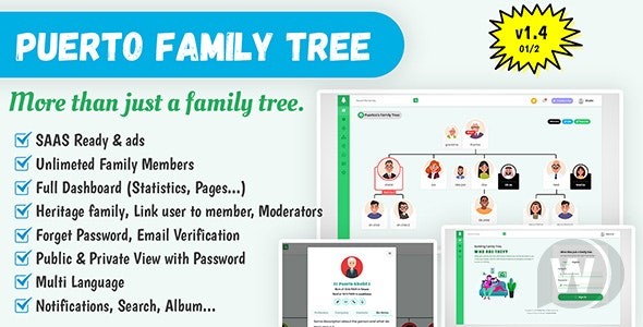 Puerto Family Tree Builder SAAS v1.5.5（已汉化） –  家谱生成器源码插图