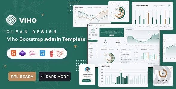 Viho v1.0 - Bootstrap 5 & Laravel 管理 & 仪表板模板插图