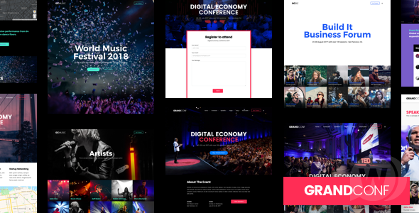 Grand Conference v5.3 – WordPress 会议和活动模板插图