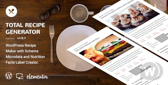 Total Recipe Generator Elementor v3.1.0 – WordPress Elementor Recipe Builder插图