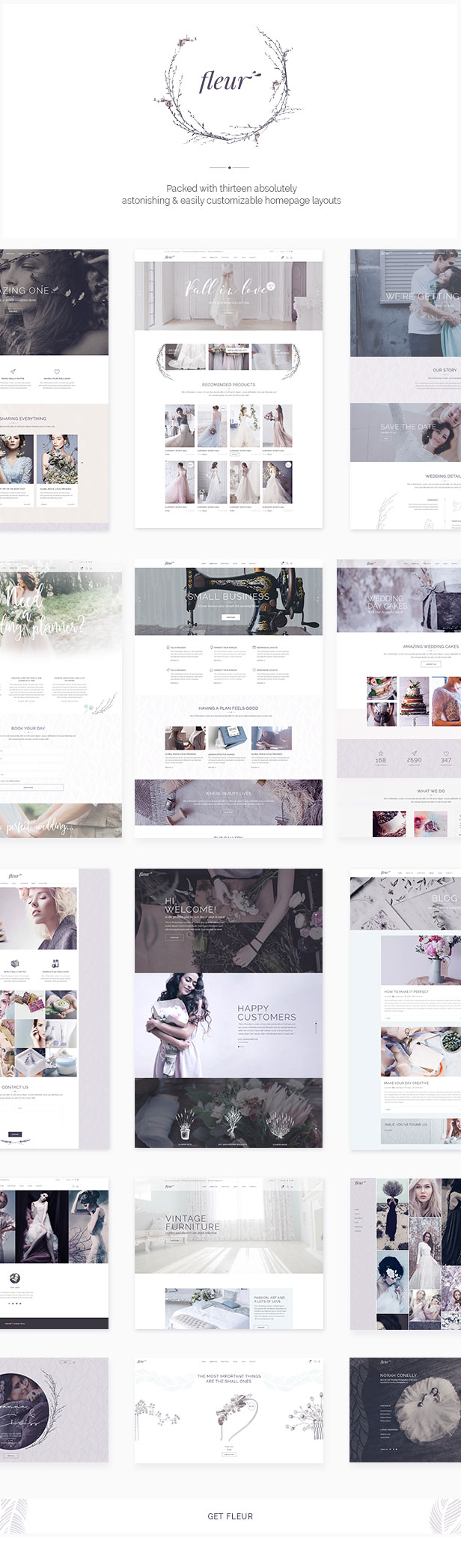 Fleur v2.0.1 –  WordPress婚礼模板插图(1)
