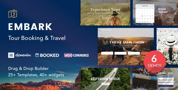 Embark v1.4.1 - 用于预订旅游和旅行的 WordPress 主题插图