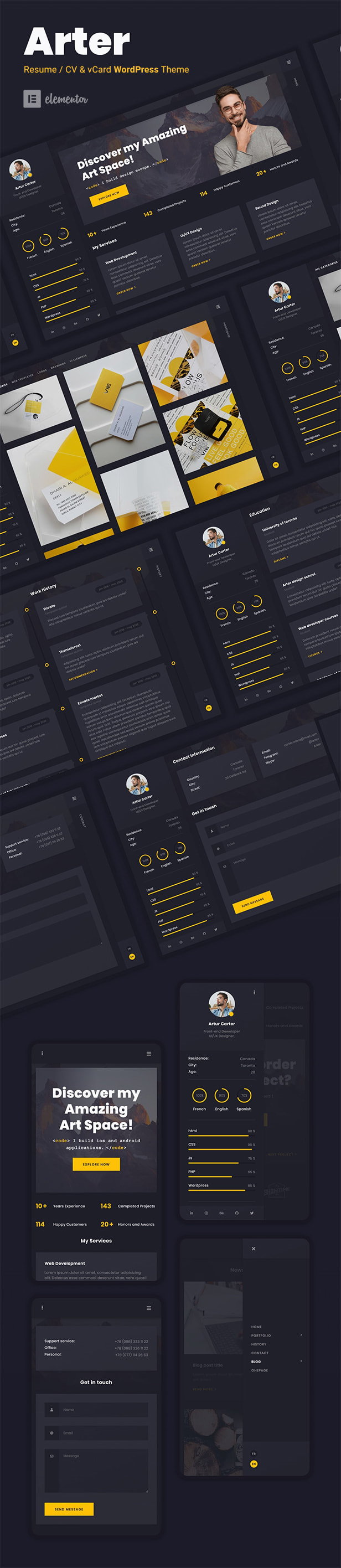 Arter v1.8.4 – WordPress个人简历主题插图(1)