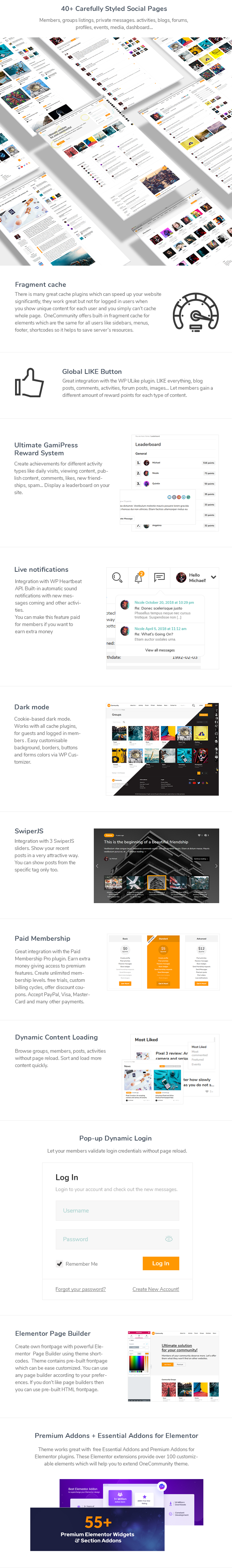 OneCommunity v3.7.8（已汉化） – BuddyPress WordPress 社区主题插图(1)