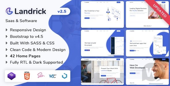 Landrick v4.4.0 – Saas 和软件登陆页面模板插图